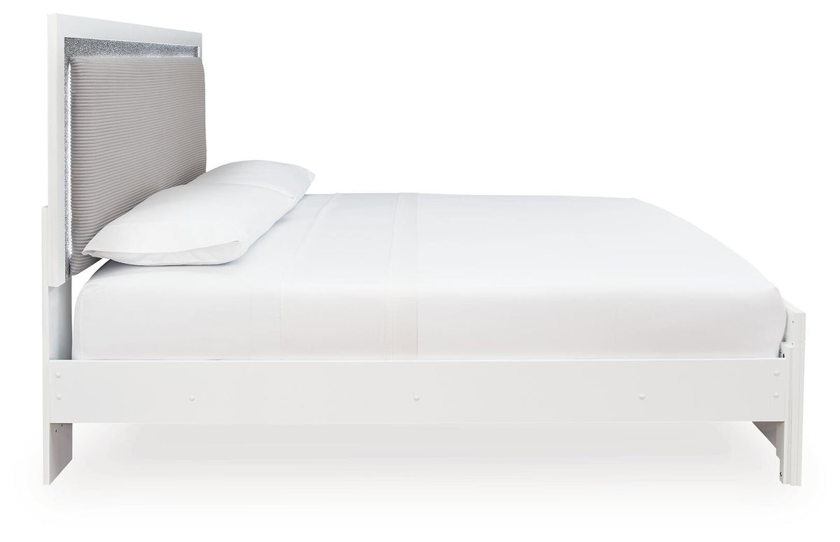 Maeling Queen Upholstered Panel Bed, Dresser, Mirror and Nightstand (PCB1119-SI) - Image 6