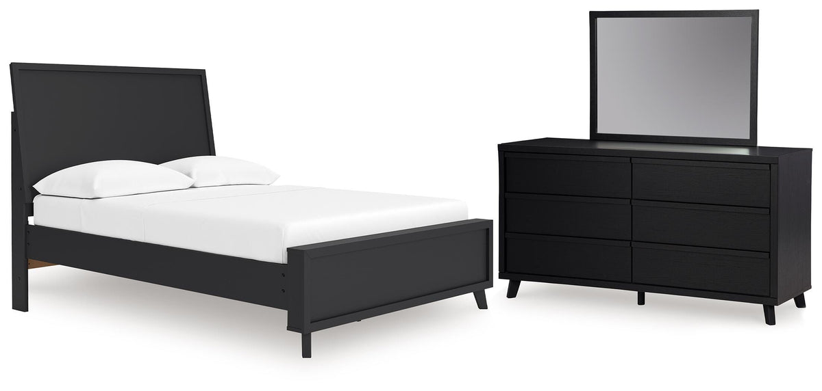 Danziar Panel Platform Bed, Dresser and Mirror (B1013-SI)