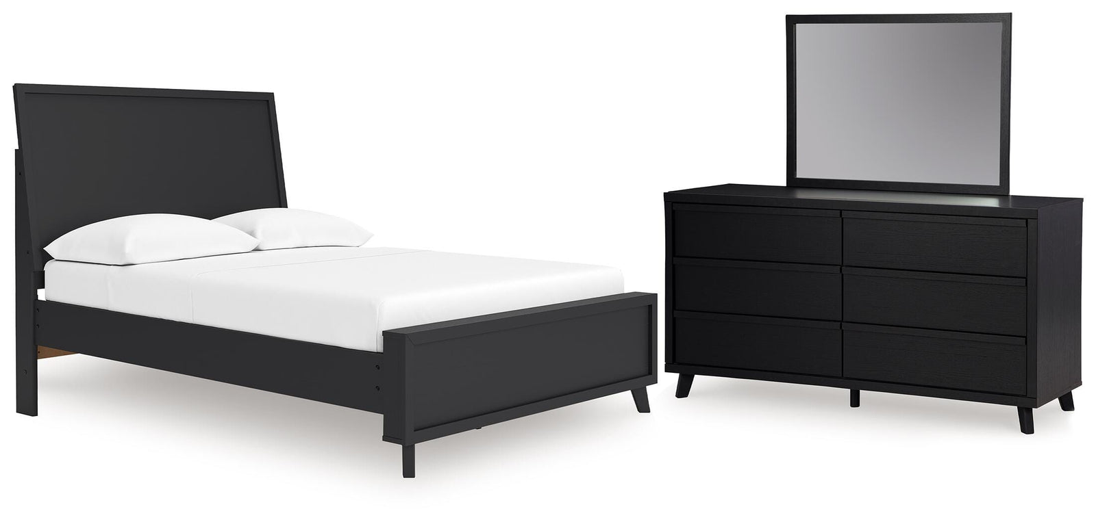 Danziar Panel Platform Bed, Dresser and Mirror (B1013-SI)