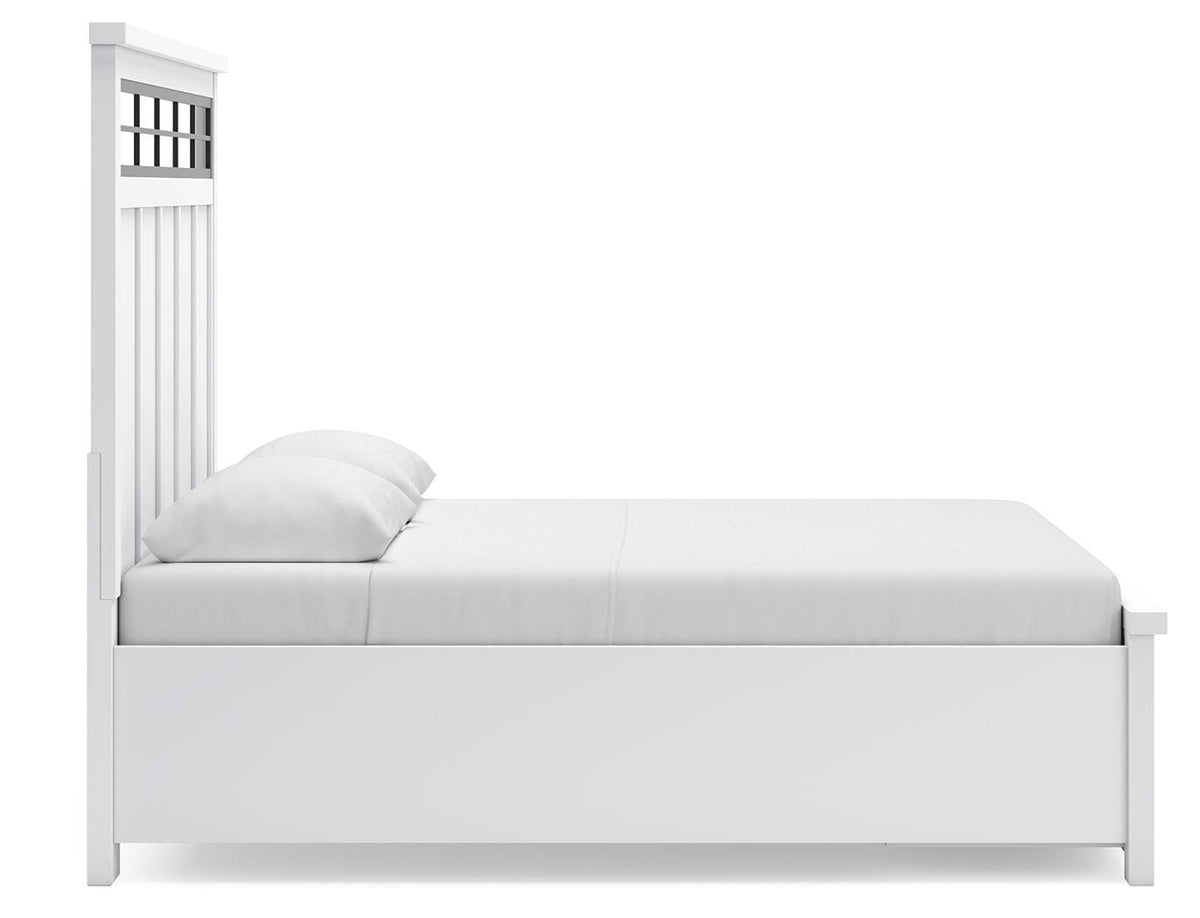 Ashbryn Panel Storage Bed, Dresser, Mirror and 2 Nightstands - White/Natural  (B844-SI) - Image 11
