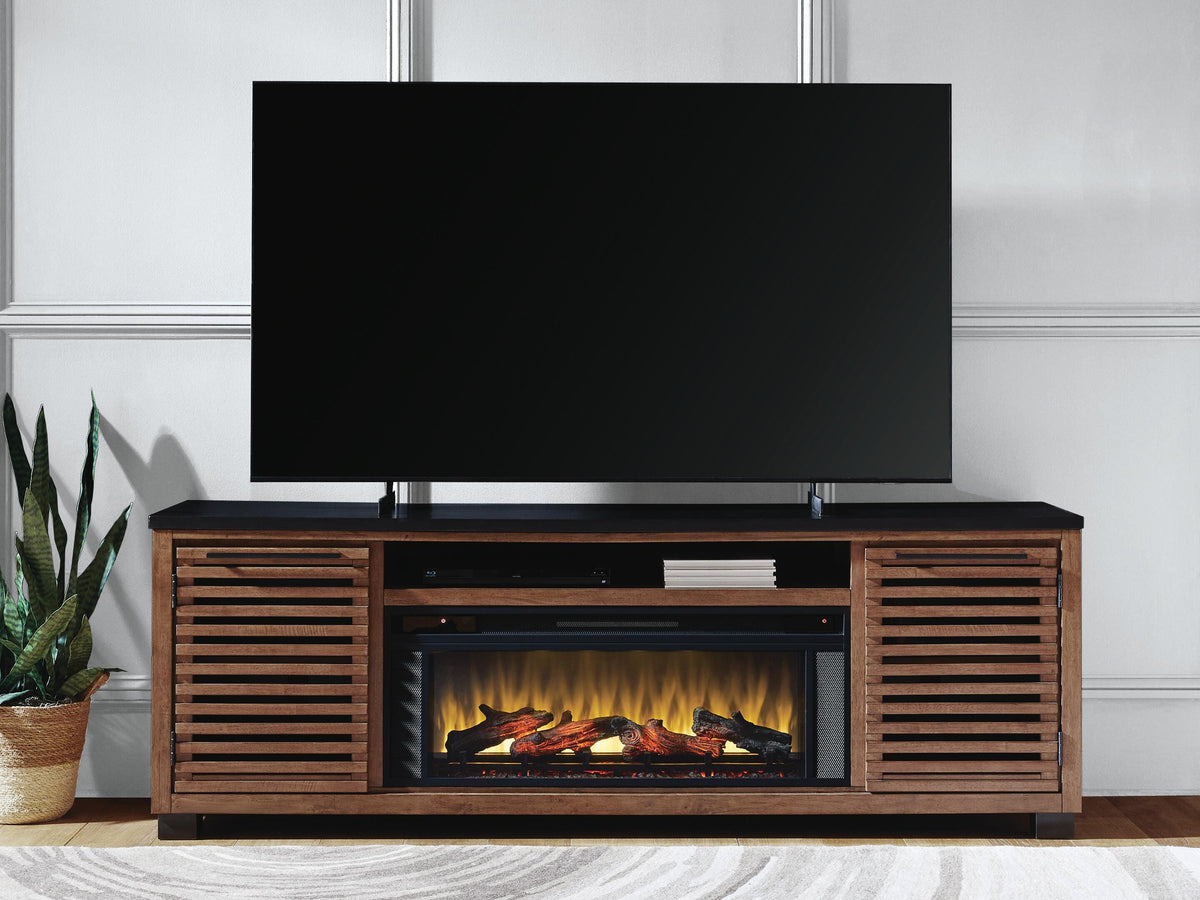 Kallari 84 TV Stand with Electric Fireplace (W737-SI) - Image 4