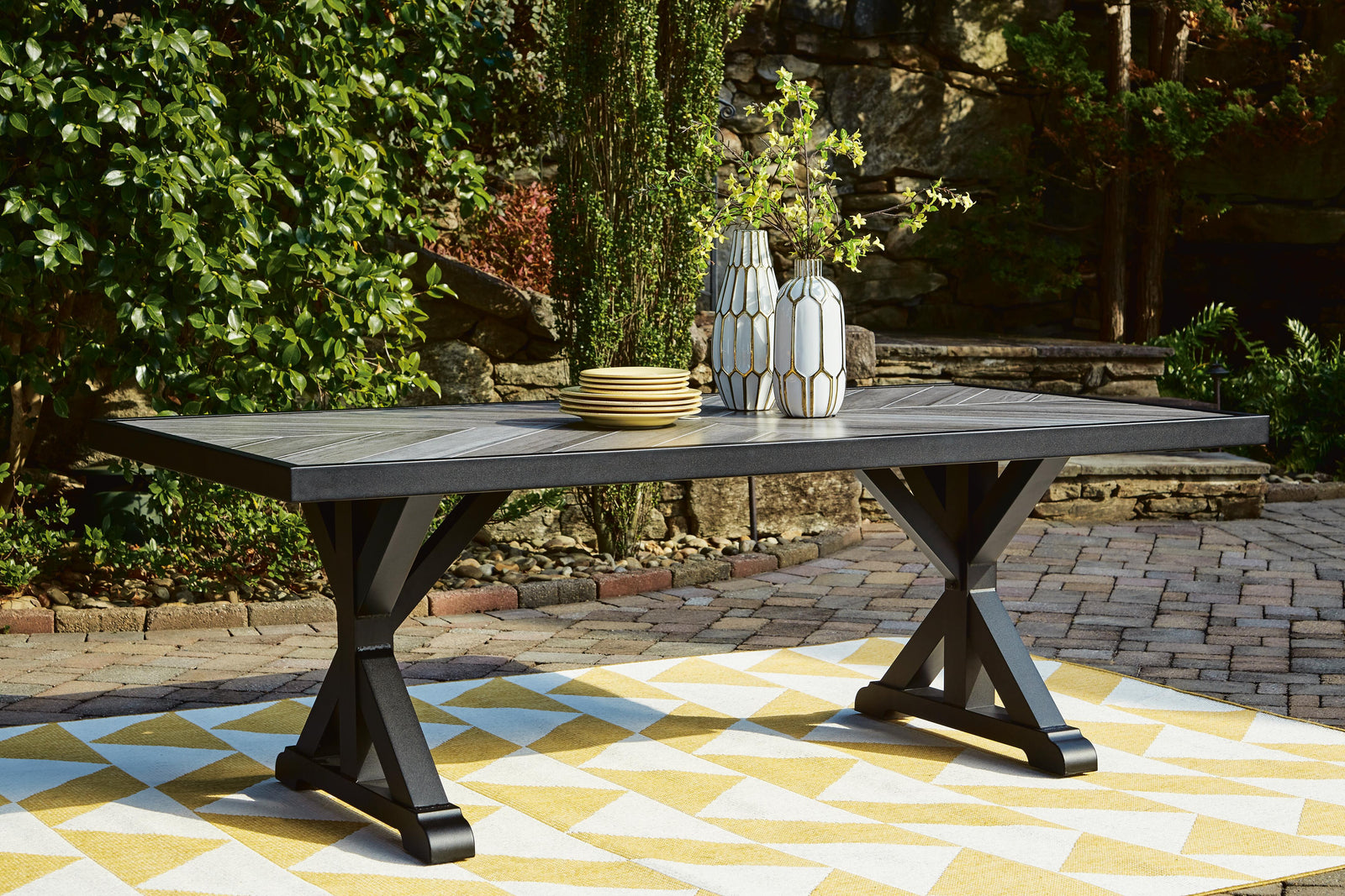 Beachcroft Outdoor Dining Table, 4 Chairs and Bench (P792-SI) - Image 33