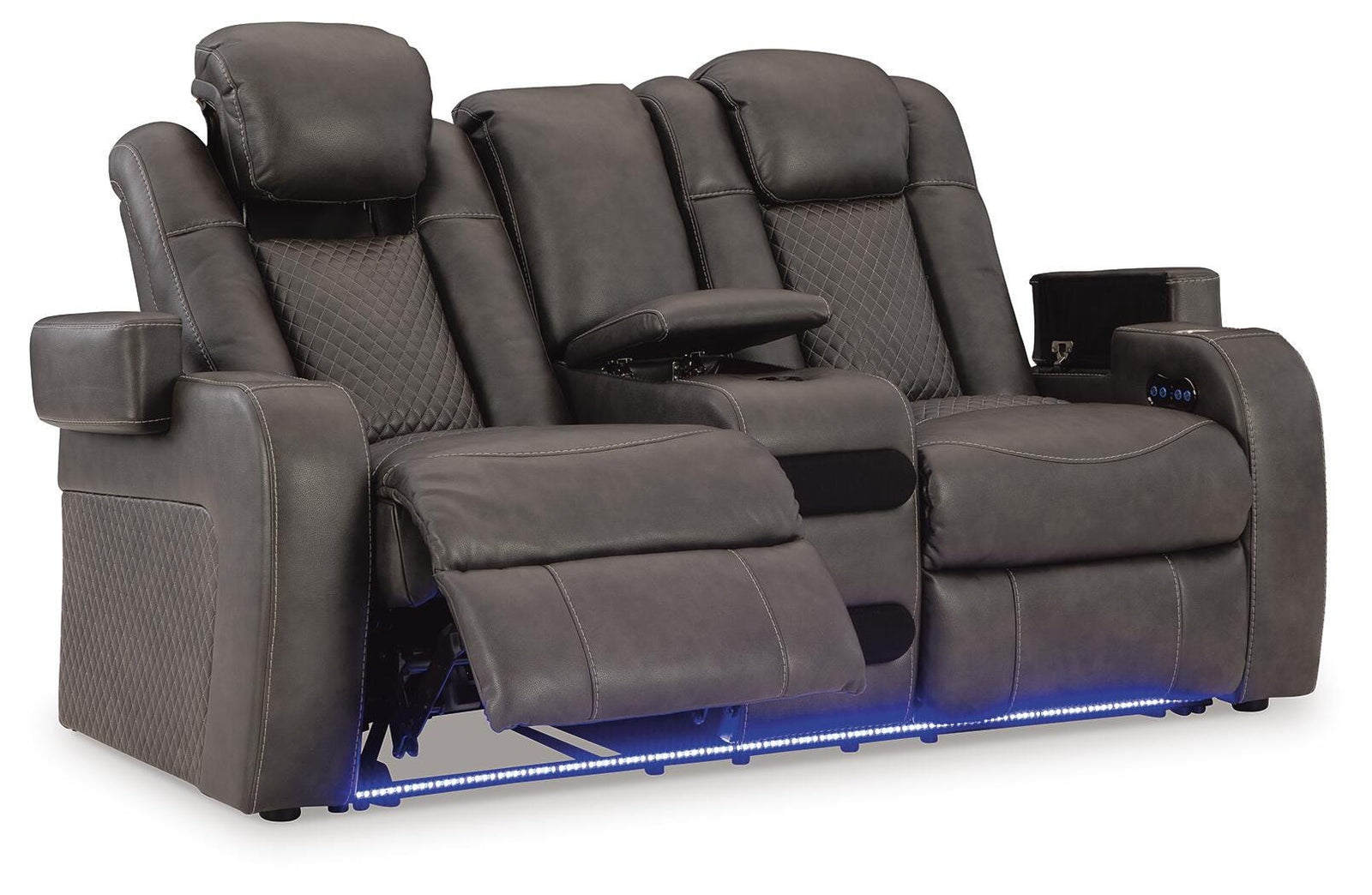 Fyne-Dyme Power Reclining Loveseat with Console (36602-SI) - Image 3