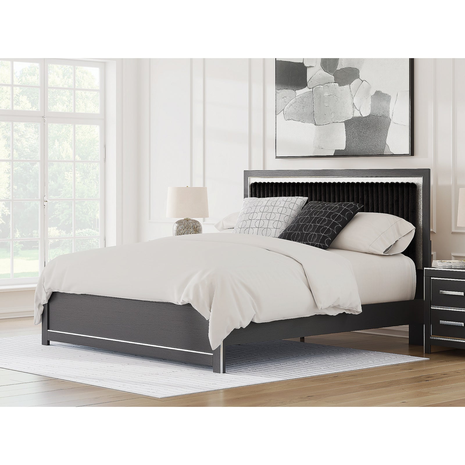 Zuraleus King Upholstered Panel Platform Bed (PCB3380-SI) - Image 6
