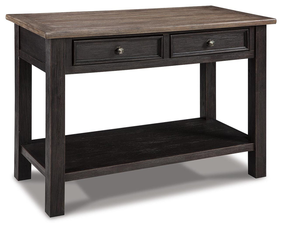 Tyler Creek Coffee Table and 2 End Tables with Console - Grayish Brown/Black  (T736-SI) - Image 9