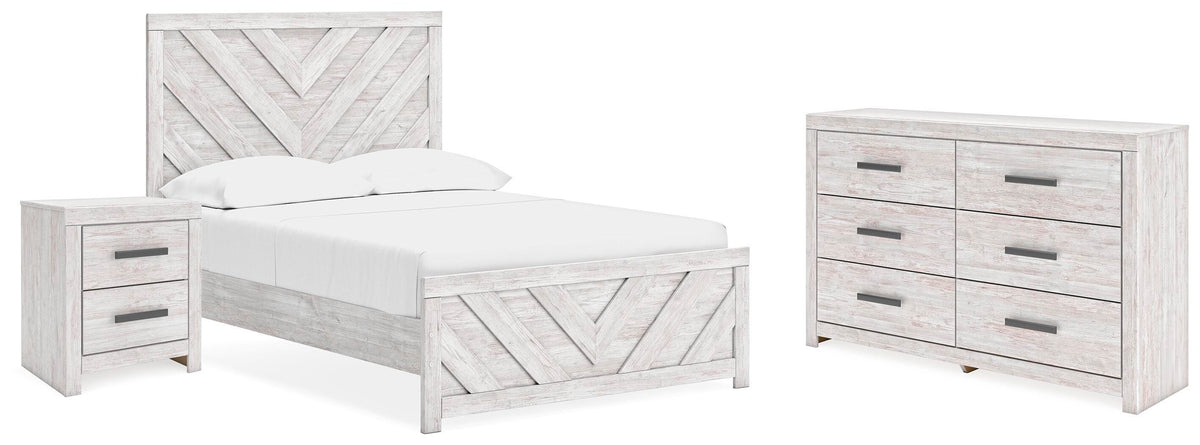 Cayboni Panel Bed, Dresser and Nightstand (B3788-SI)
