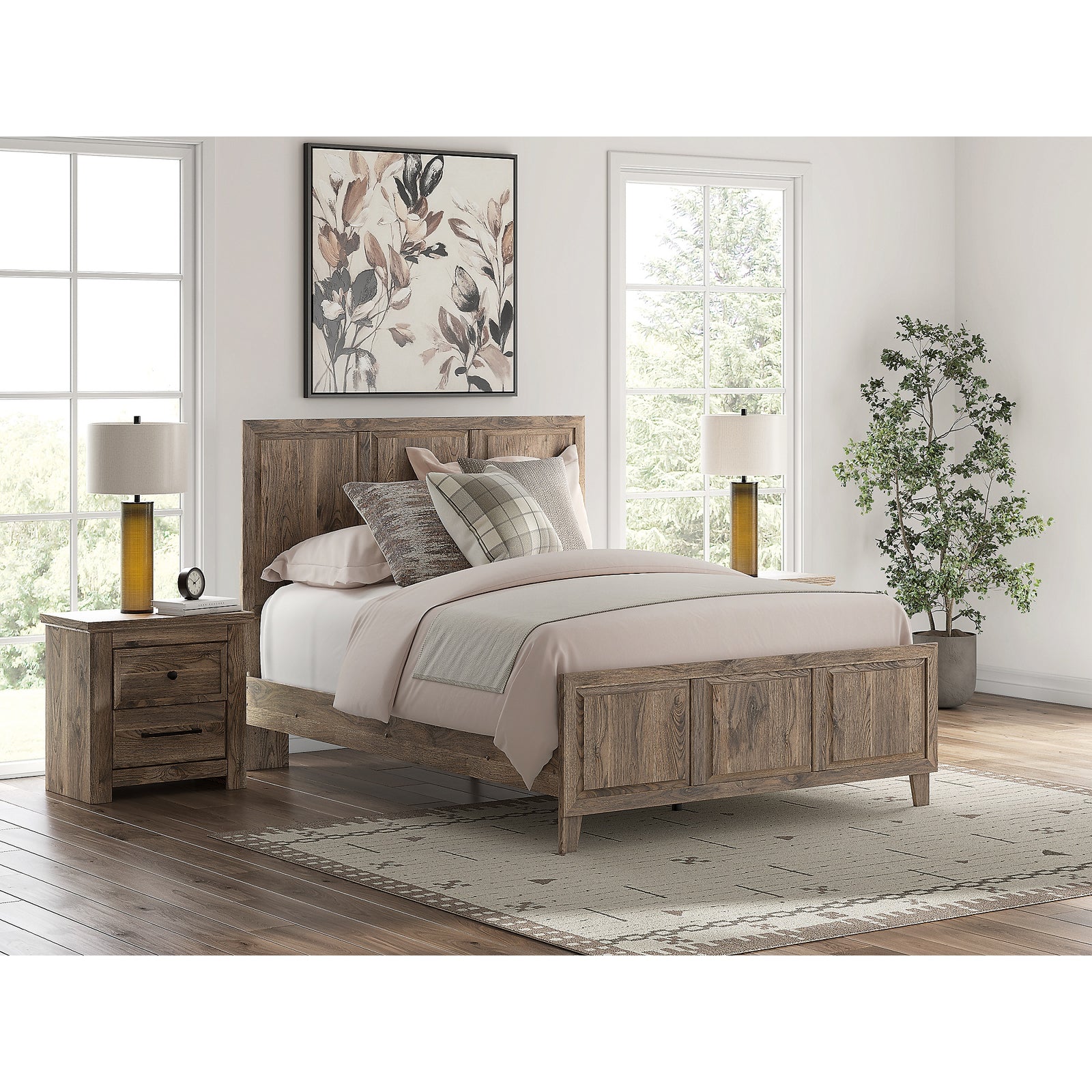 Rusticott Queen Panel Bed, Dresser and Mirror (PCB2260-SI) - Image 16