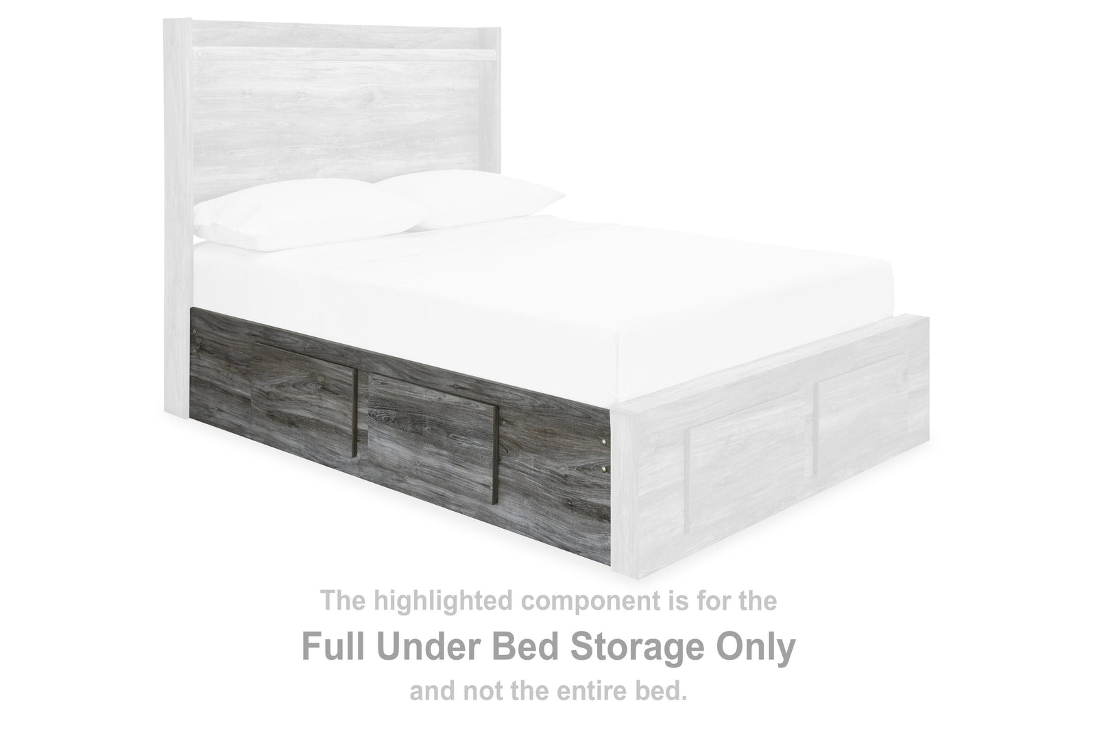 Baystorm Full Under Bed Storage (Youth) - Gray  (B221-SI) - Image 2