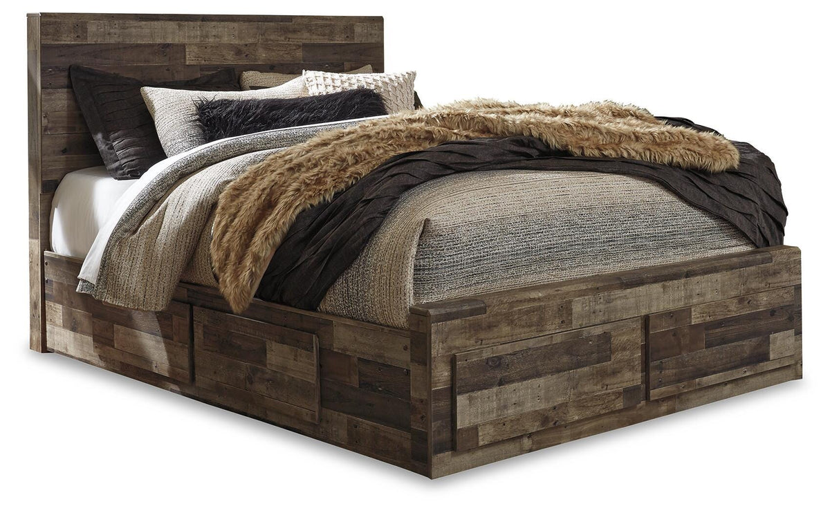 Derekson Panel Storage Bed, Dresser, Mirror and 2 Nightstands - Multi Gray  (B200-SI) - Image 4