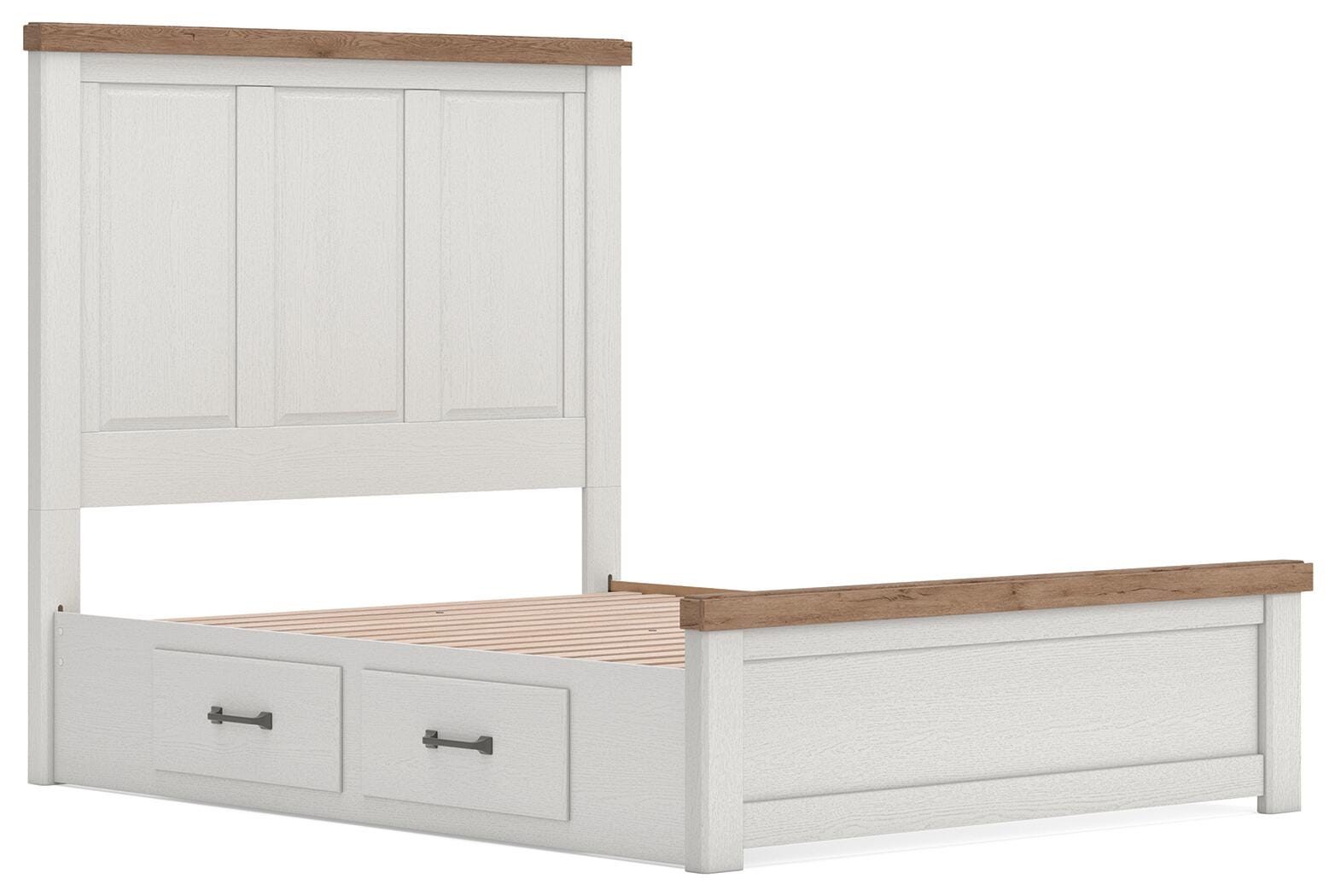 Savonport Panel Bed with Storage - White/Brown  (B4615-SI) - Image 4