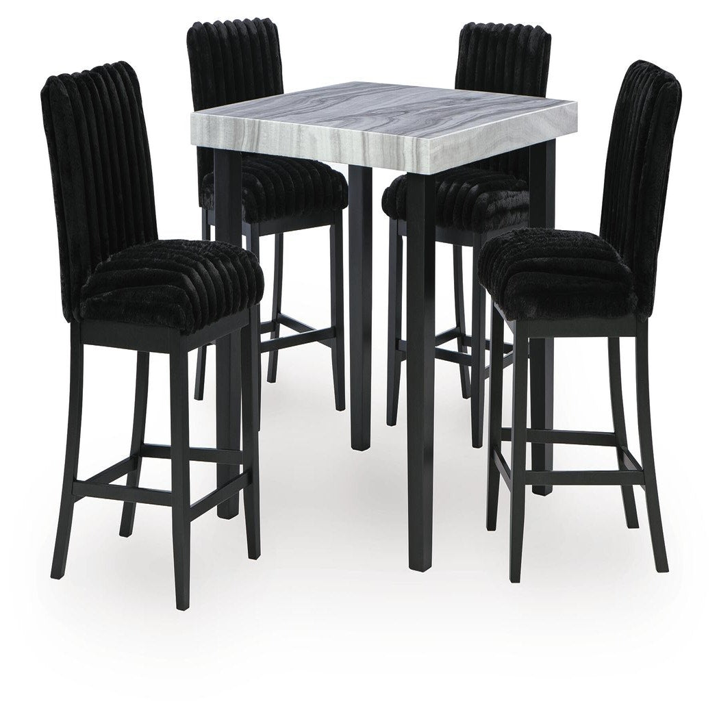 Mervannie Counter Height Dining Table and 4 Barstools (PCD571-SI) - Image 3