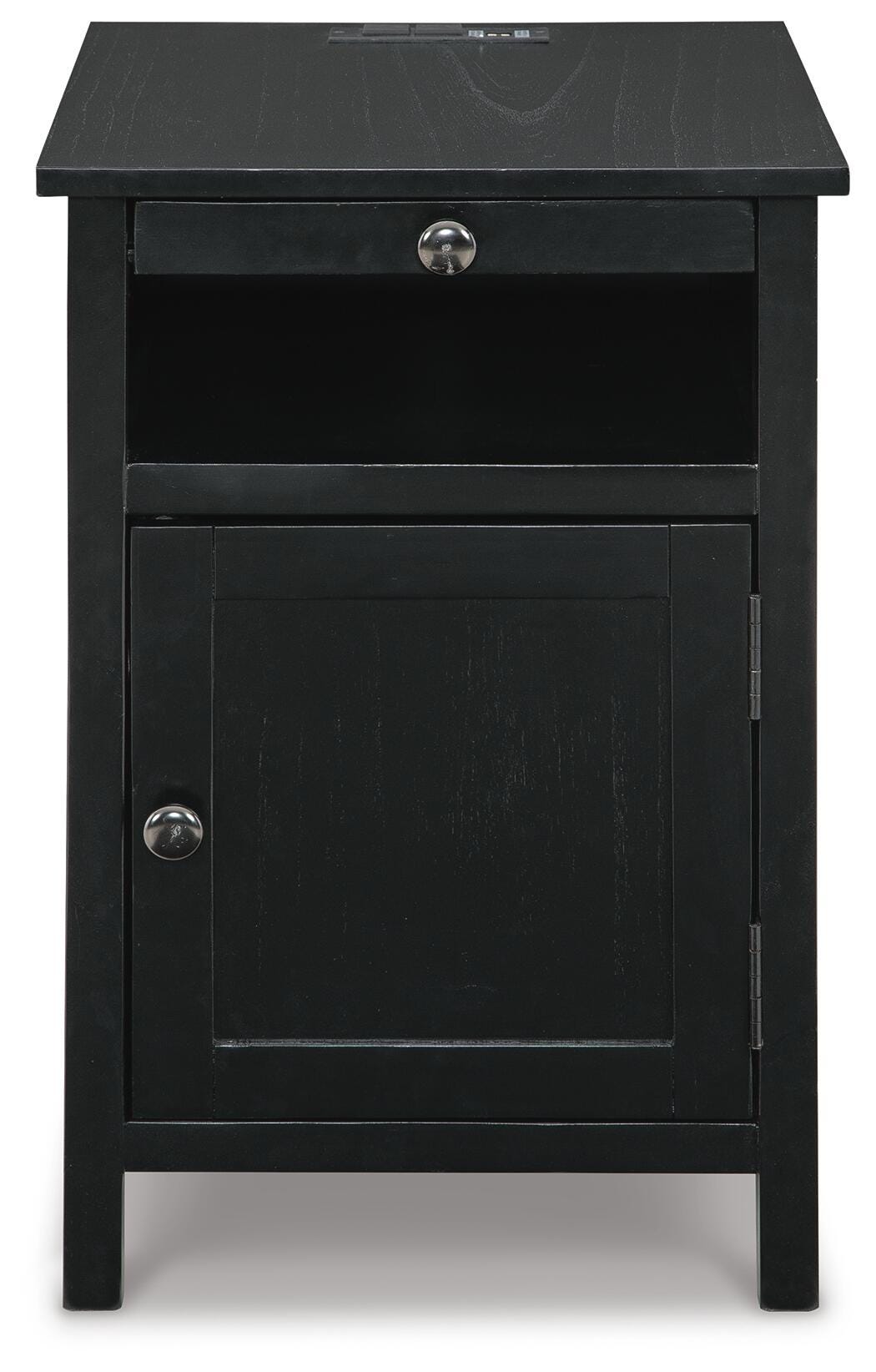 Treytown Chairside End Table - Black  (T300-SI) - Image 3