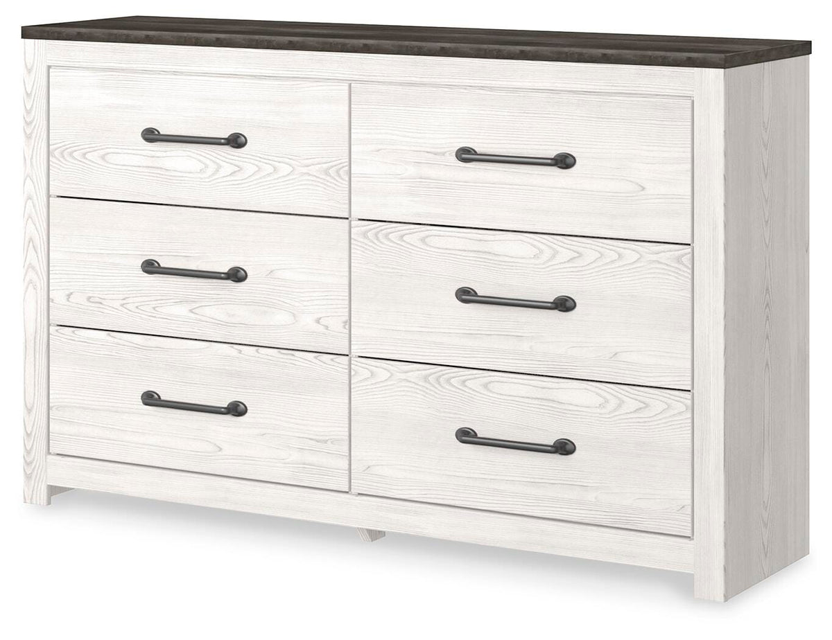Gerridan Panel Bed, Dresser, Mirror, and 2 Nightstands - White/Gray  (B1190-SI) - Image 4