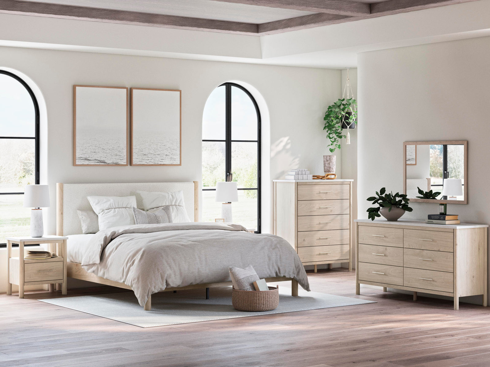 Cadmori Upholstered Panel Bed - Two-tone  (B2615-SI) - Image 10