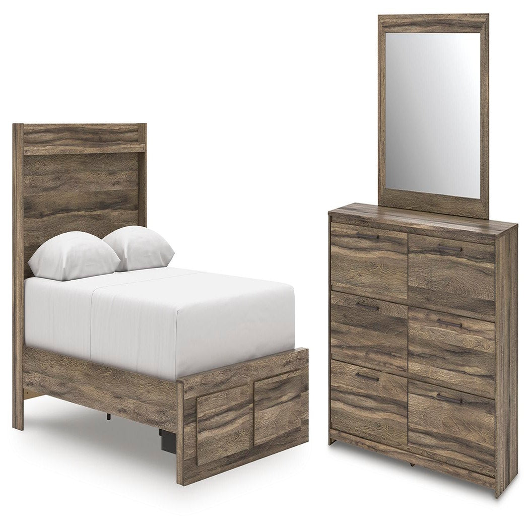 Elbrim Queen Panel Storage Bed, Dresser and Mirror (PCB2005-SI)