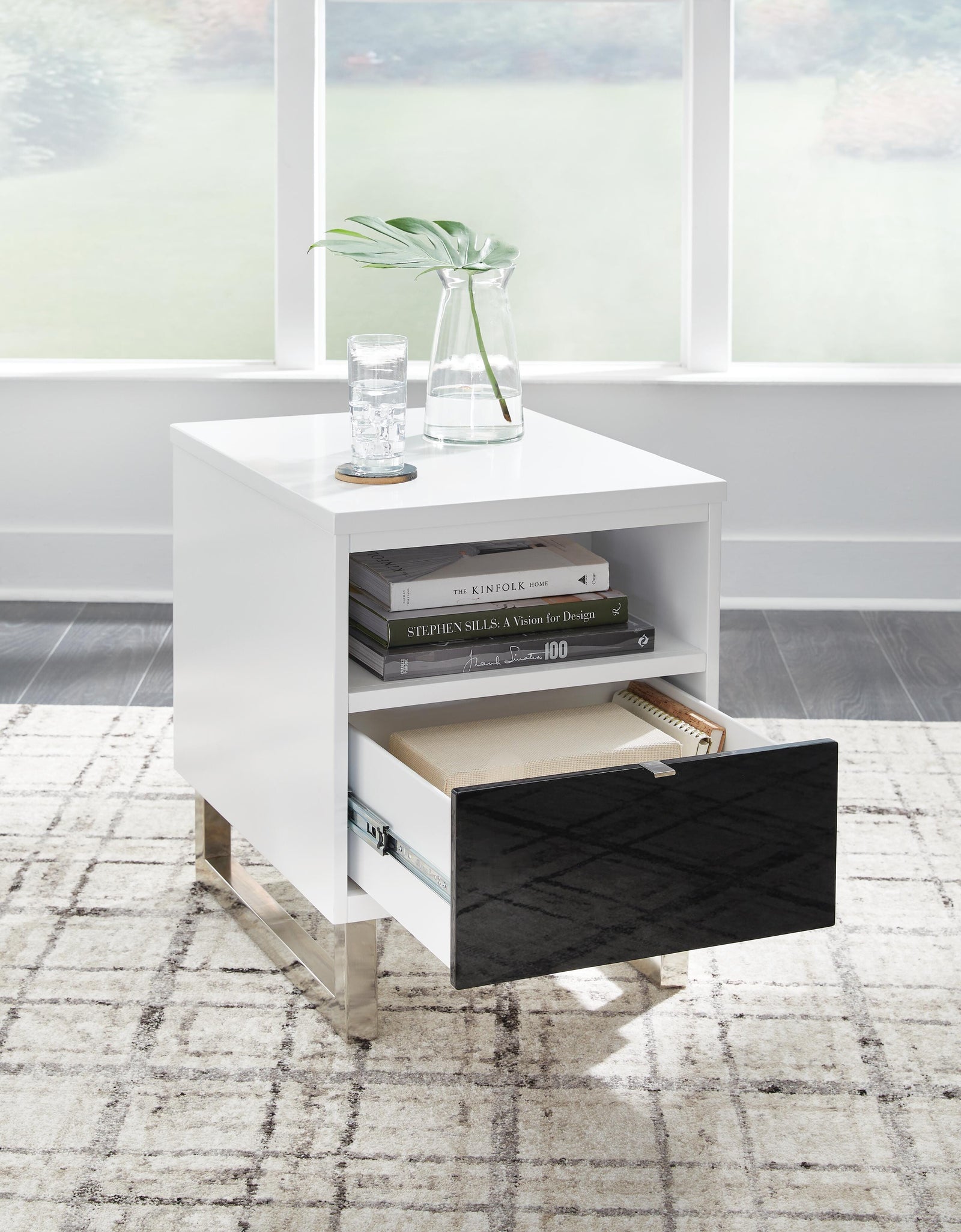 Gardoni Coffee Table and 2 Chairside End Tables - White/Black  (T756-SI) - Image 18