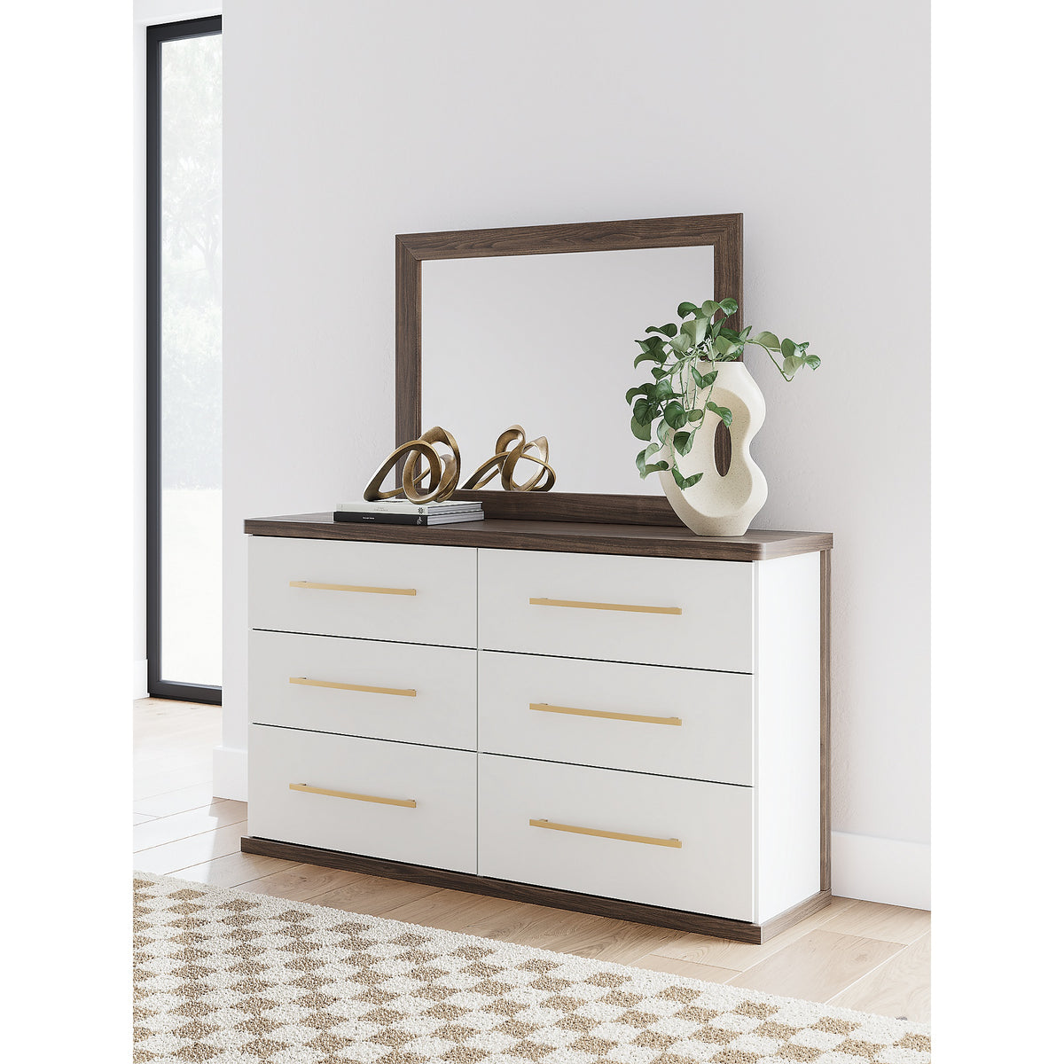 Kendanport Queen Upholstered Platform Bed, Dresser and Mirror (PCB1108-SI) - Image 18