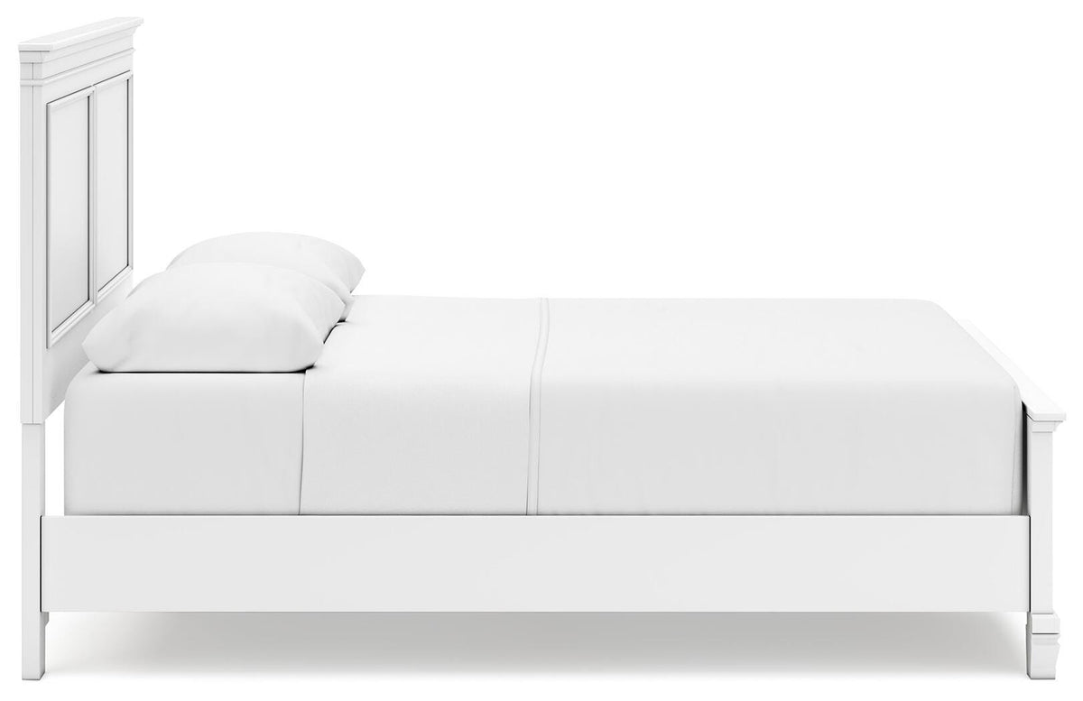 Fortman Panel Bed, Dresser, Mirror and 2 Nightstands - White  (B680-SI) - Image 11
