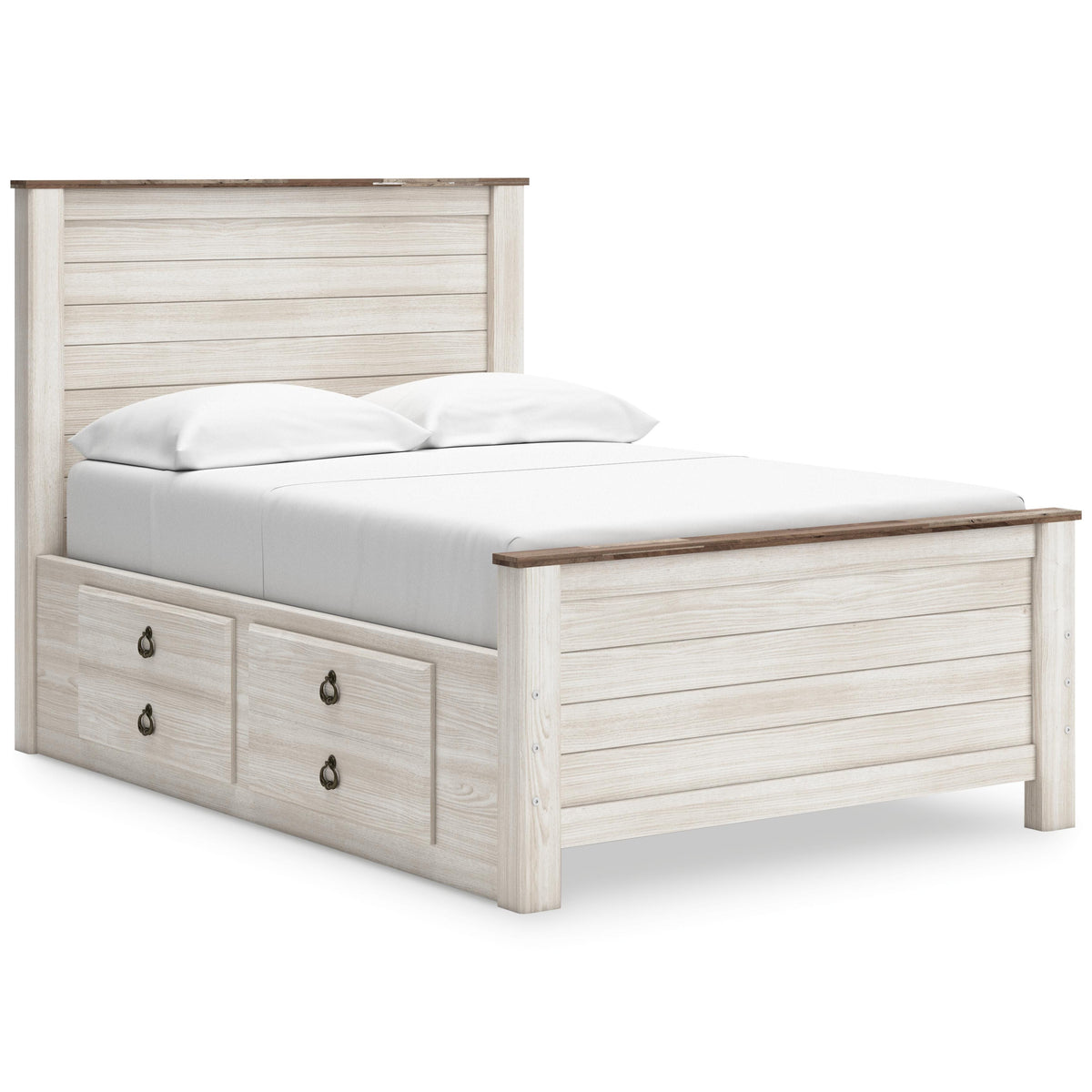Willowton Panel Bed with storage, Dresser, Mirror, Chest and Nightstand - Whitewash  (B267-SI) - Image 5