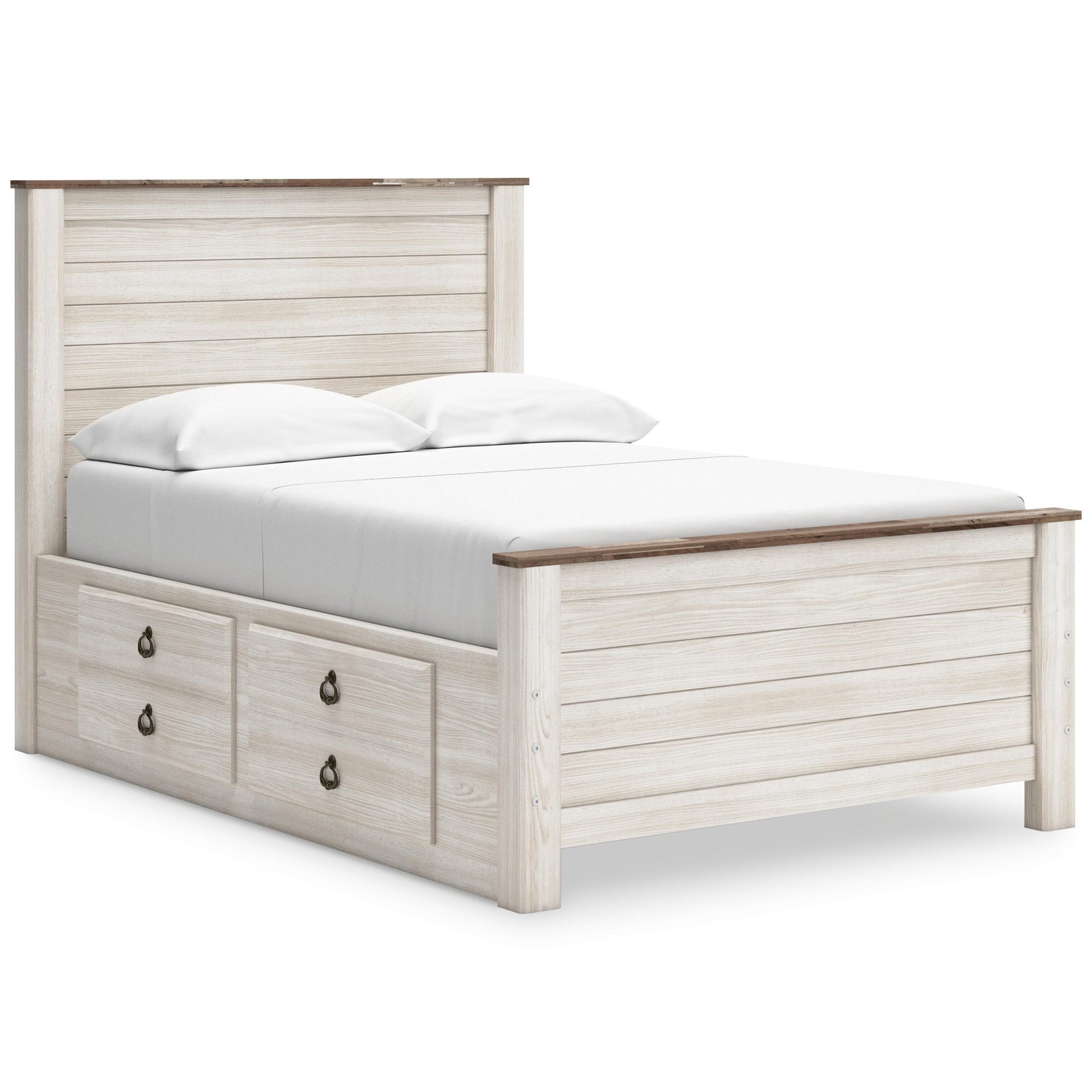Willowton Panel Bed with storage, Dresser, Mirror, Chest and Nightstand - Whitewash  (B267-SI) - Image 5