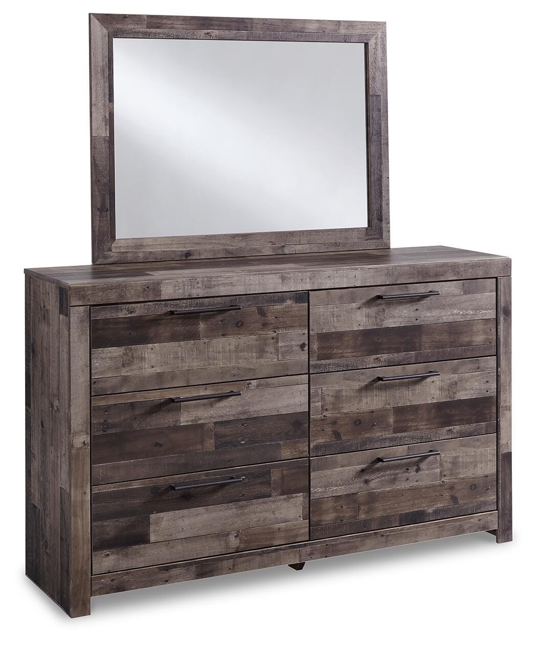 Derekson Panel Storage Bed, Dresser, Mirror and 2 Nightstands - Multi Gray  (B200-SI) - Image 3