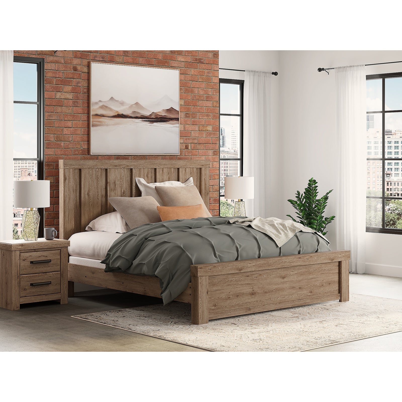 Oliandon King Panel Bed (PCB2844-SI) - Image 8