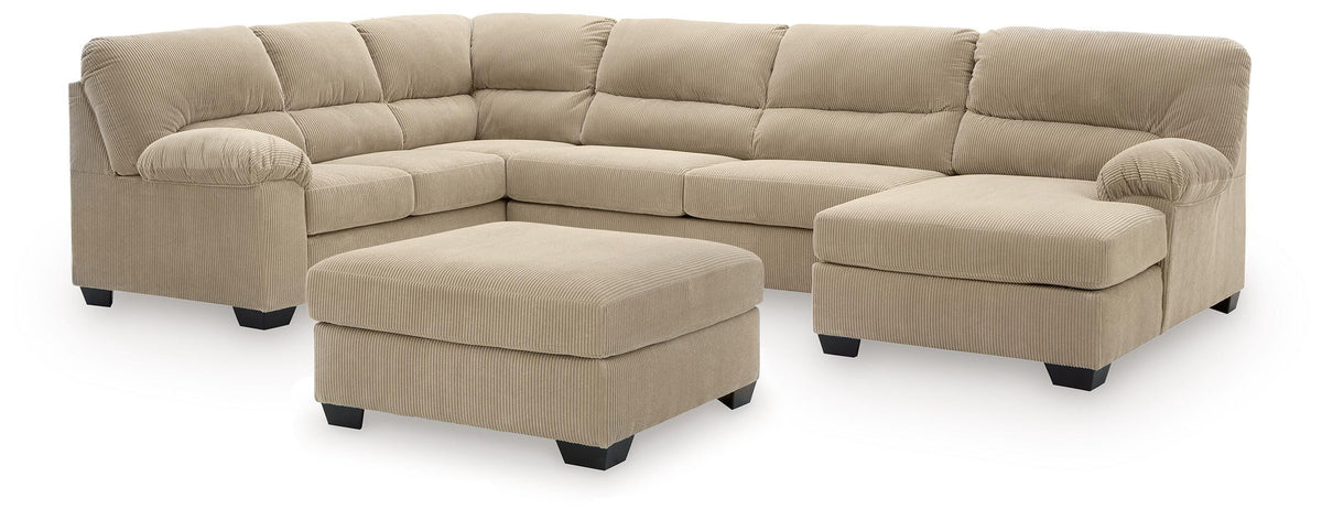 SimpleJoy 3-Piece Sectional and Ottoman (24203-SI)