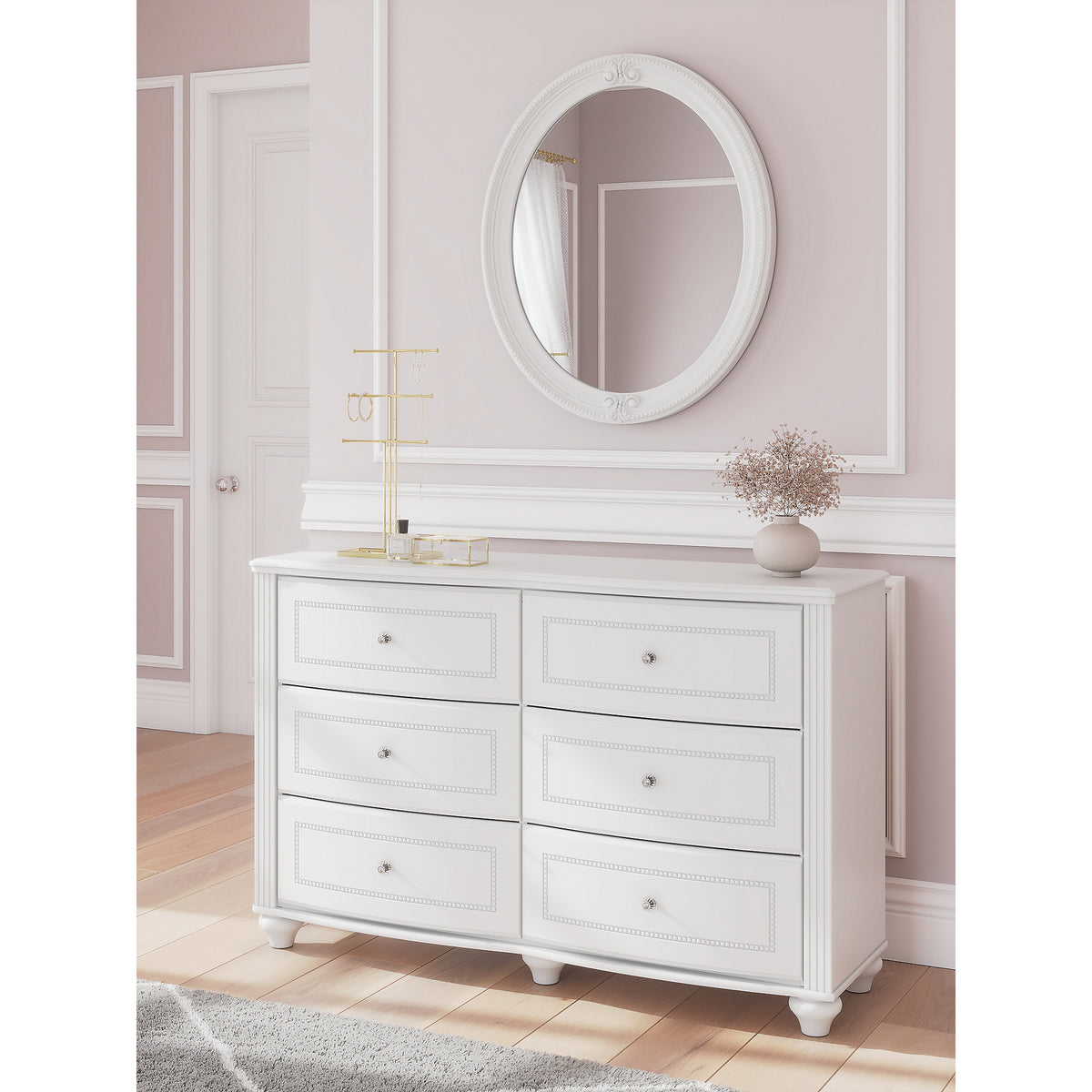 Kozlani Twin Upholstered Panel Bed, Dresser and Mirror (PCB1819-SI) - Image 14