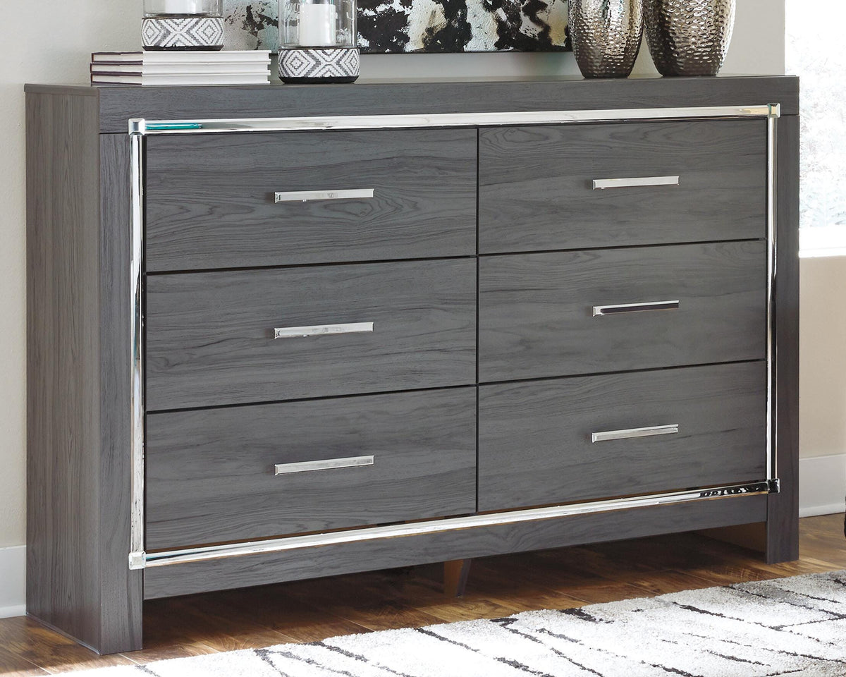 Lodanna Panel Bed, Dresser and Chest - Gray  (B214-SI) - Image 5