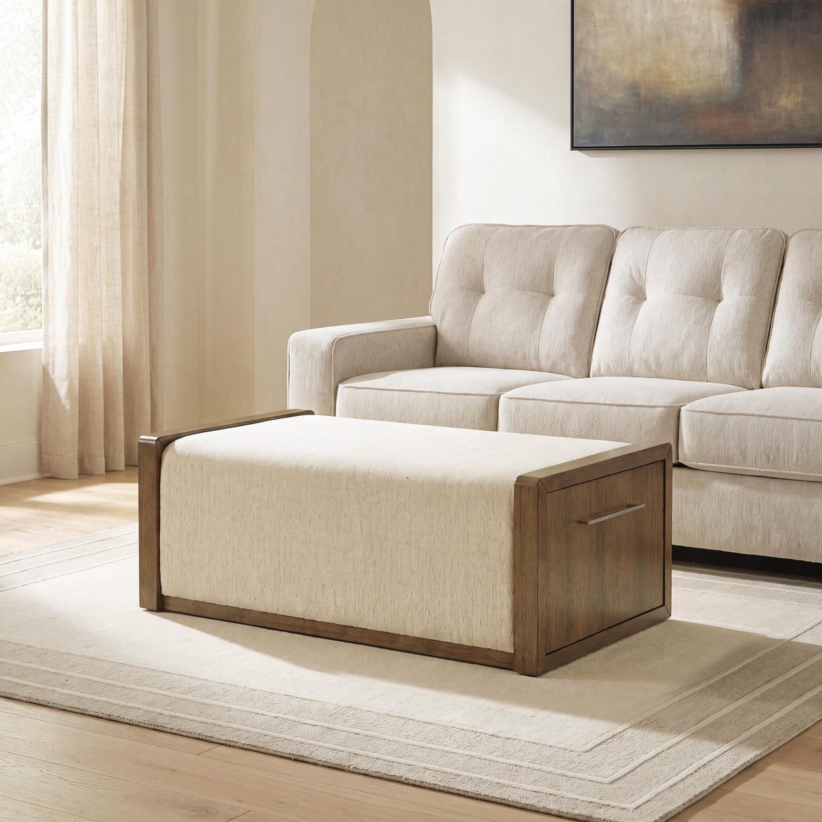 Marxmore Upholstered Ottoman with Storage - Brown  (T983-SI) - Image 6