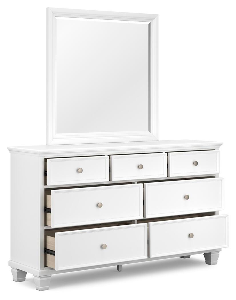 Fortman Panel Bed, Dresser, Mirror and Nightstand - White  (B680-SI) - Image 3
