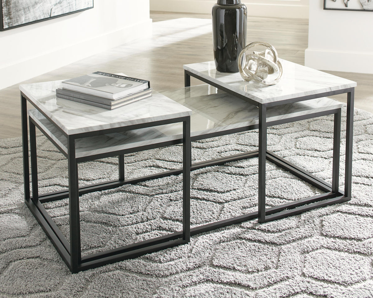 Donnesta Table (Set of 3) - Gray/Black  (T182-SI) - Image 2