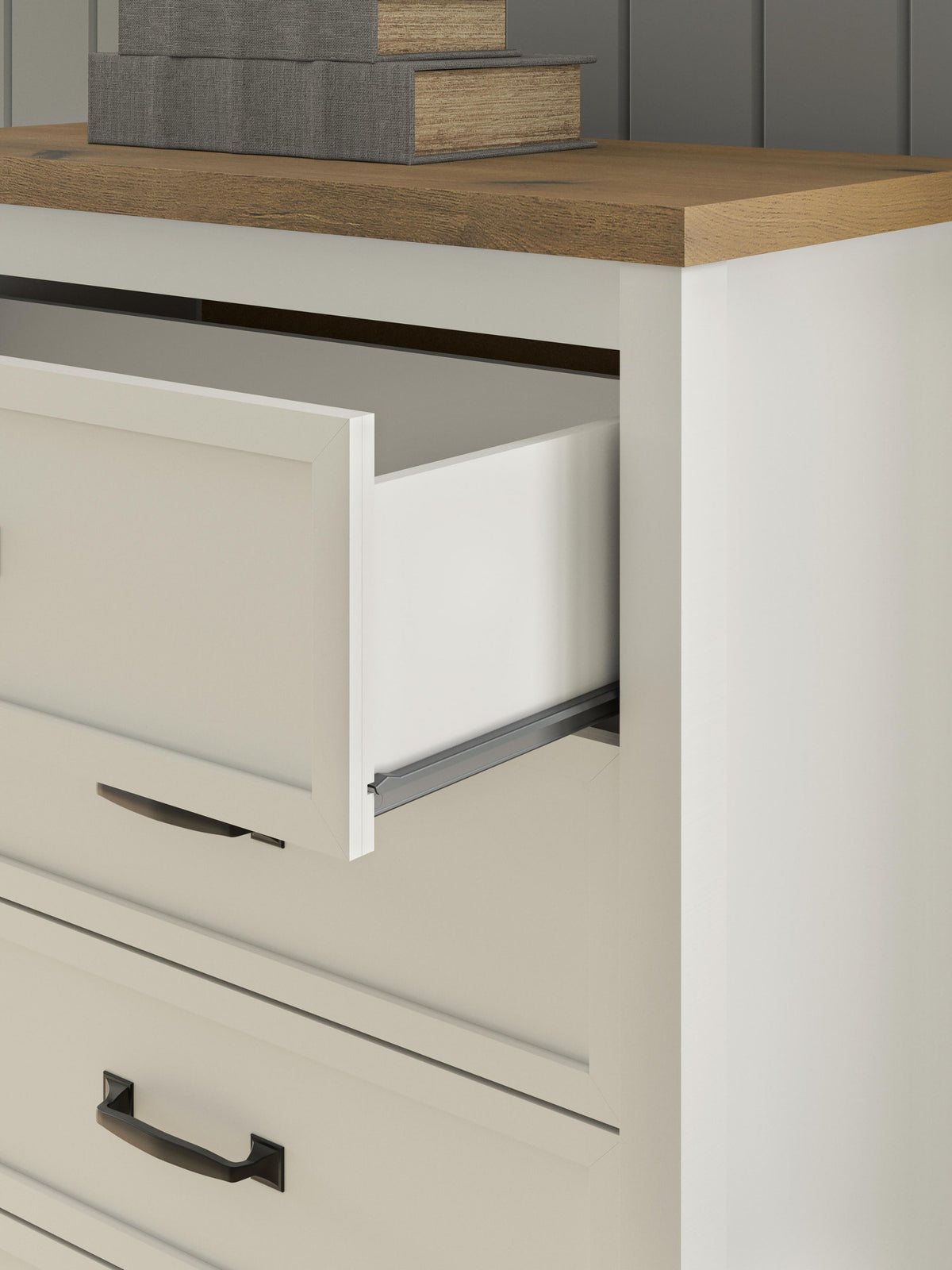 Kerisden Chest of Drawers - White/Brown  (EB1480-SI) - Image 10