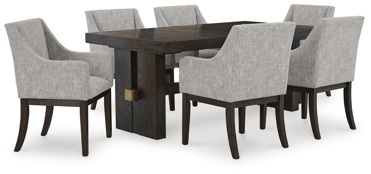 Burkhaus Dining Table and 6 Chairs (D984-SI)