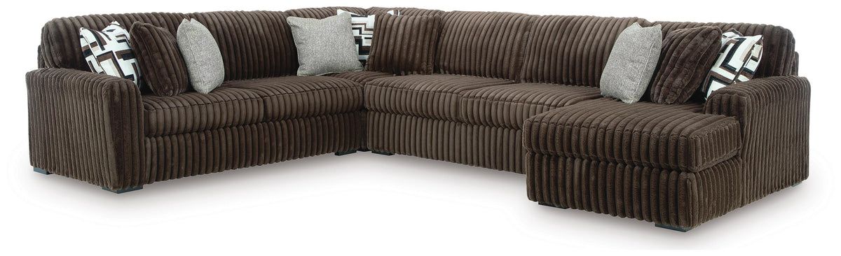 Midnight-Madness 4-Piece Sectional with Chaise (98104-SI)