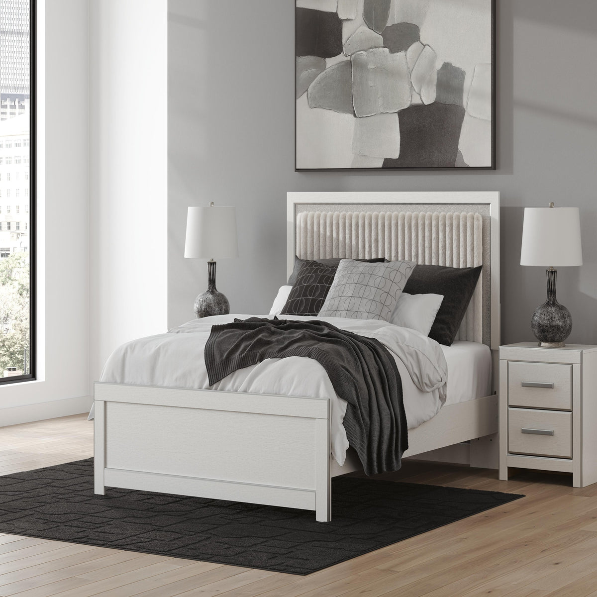 Zuraleus Queen Upholstered Panel Platform Bed (PCB3381-SI) - Image 8