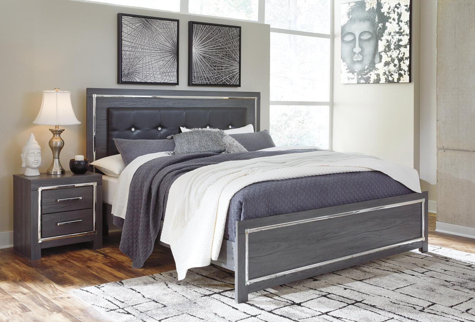 Lodanna Panel Bed - Gray  (B214-SI) - Image 9