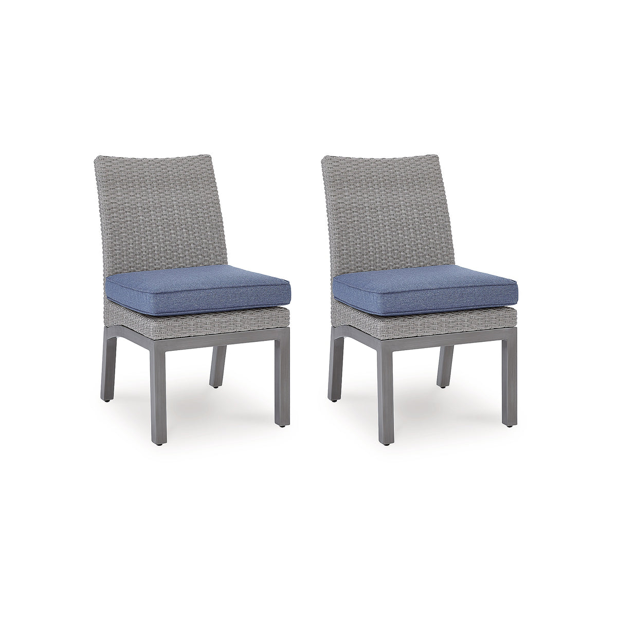 Half Moon Beach Outdoor Side Chair with Cushion (Set of 2) (PCP418-SI)