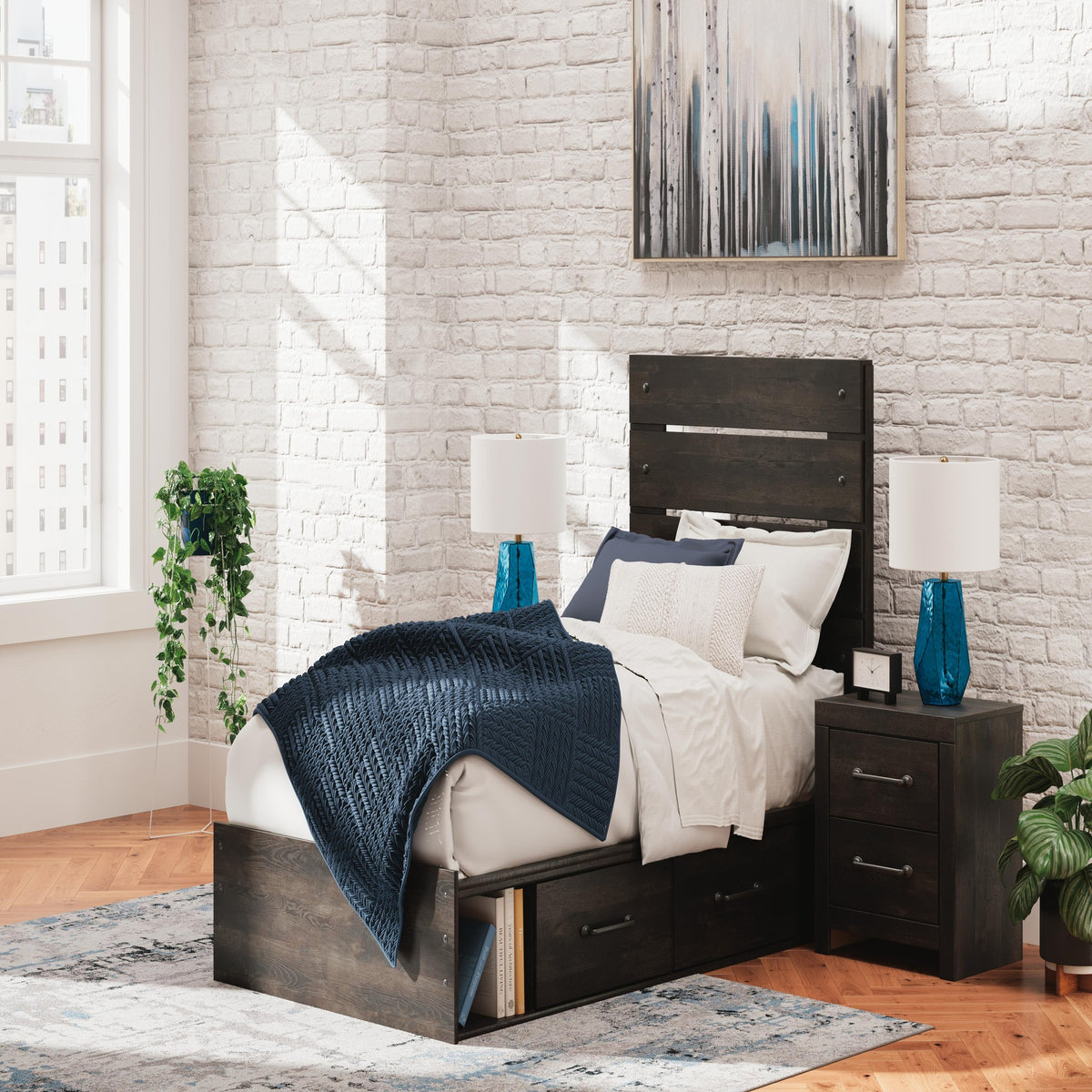 Hollivern Twin Panel Storage Bed (PCB2108-SI) - Image 9