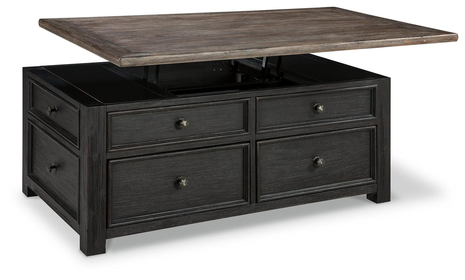 Tyler Creek Coffee Table and 2 End Tables with Console - Grayish Brown/Black  (T736-SI) - Image 15