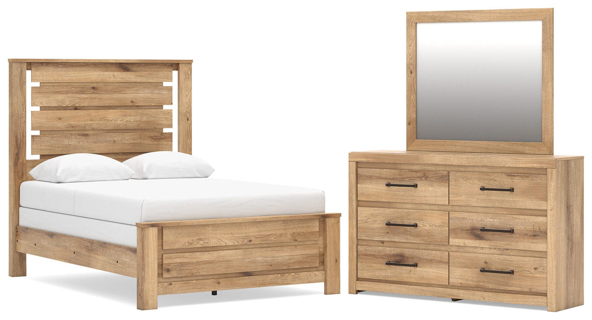 Brozmont Panel Bed, Dresser and Mirror (B1045-SI)