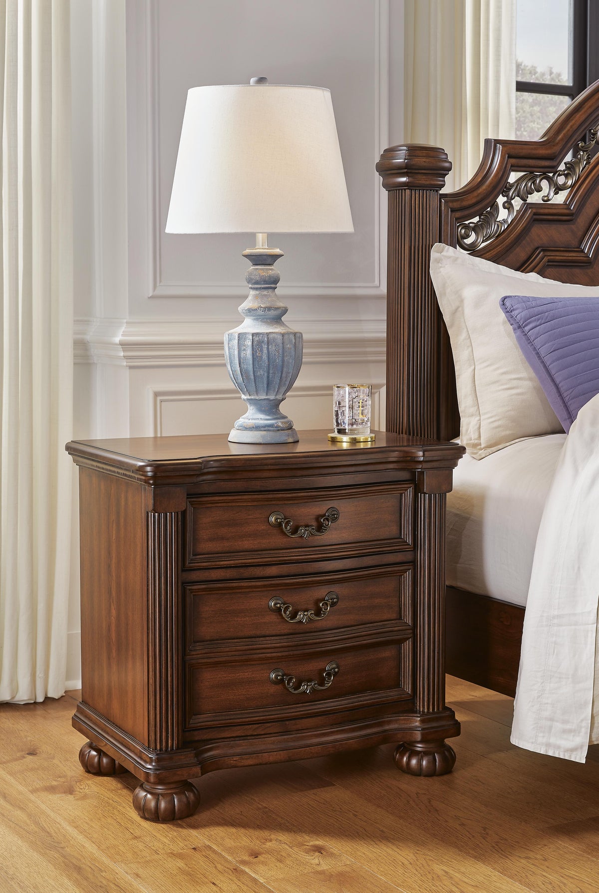 Lavinton Poster Bed, Dresser, Mirror, Chest and Nightstand - Brown  (B764-SI) - Image 19