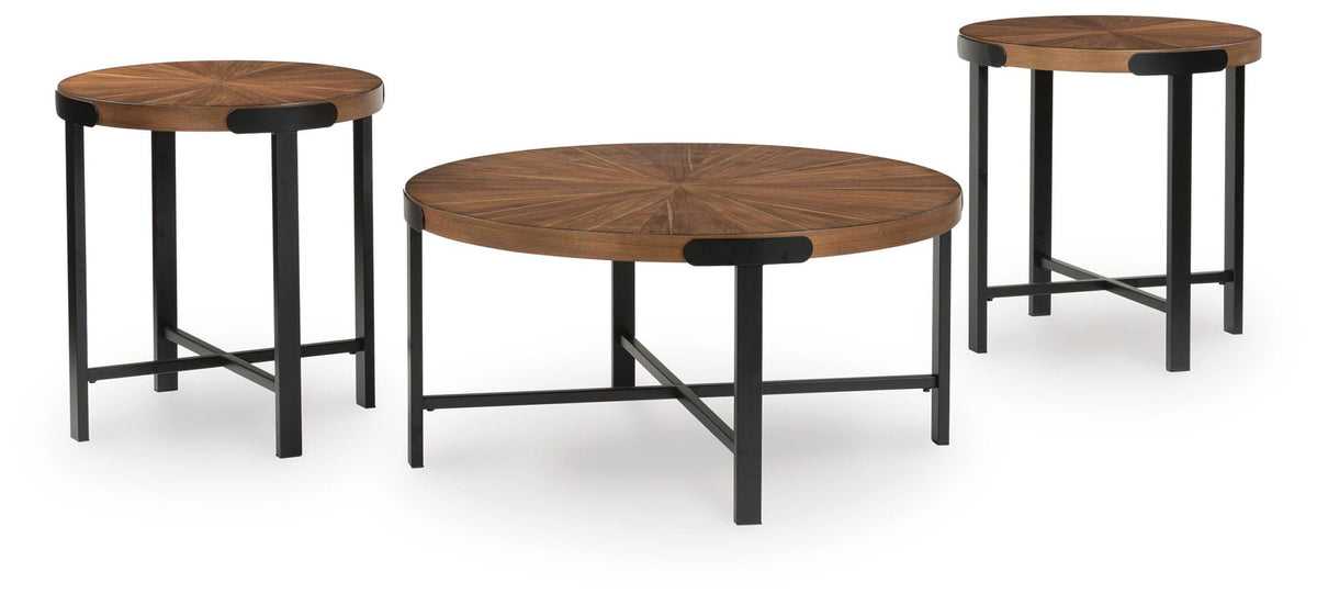 Crosstrail Table (Set of 3) - Brown  (T483-SI)