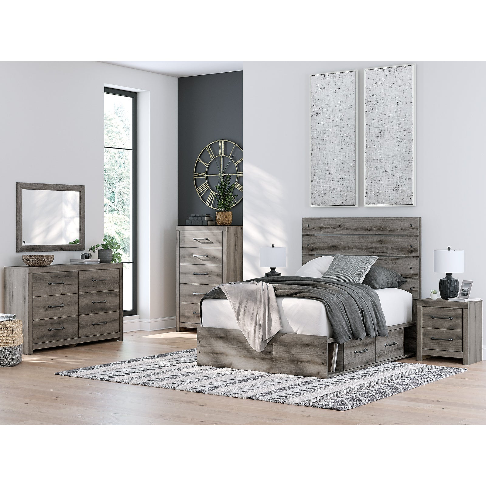 Graystorm Full Panel Bed with Storage (PCB2405-SI) - Image 13