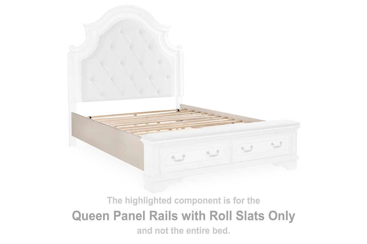 Realyn Panel Rails with Roll Slats - Chipped White  (B743-SI) - Image 2