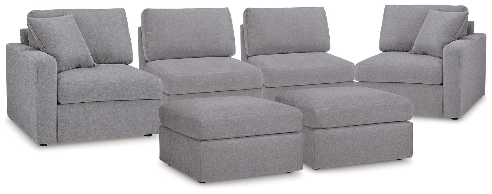 Modmax 4-Piece Sectional and 2 Ottomans (92104-SI)