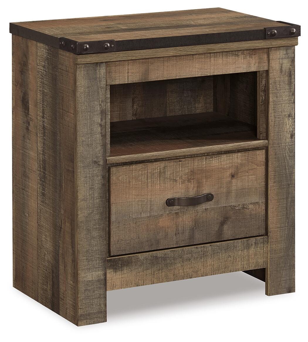 Trinell Panel Headboard, Dresser, Mirror, Chest and Nightstand - Brown  (B446-SI) - Image 9