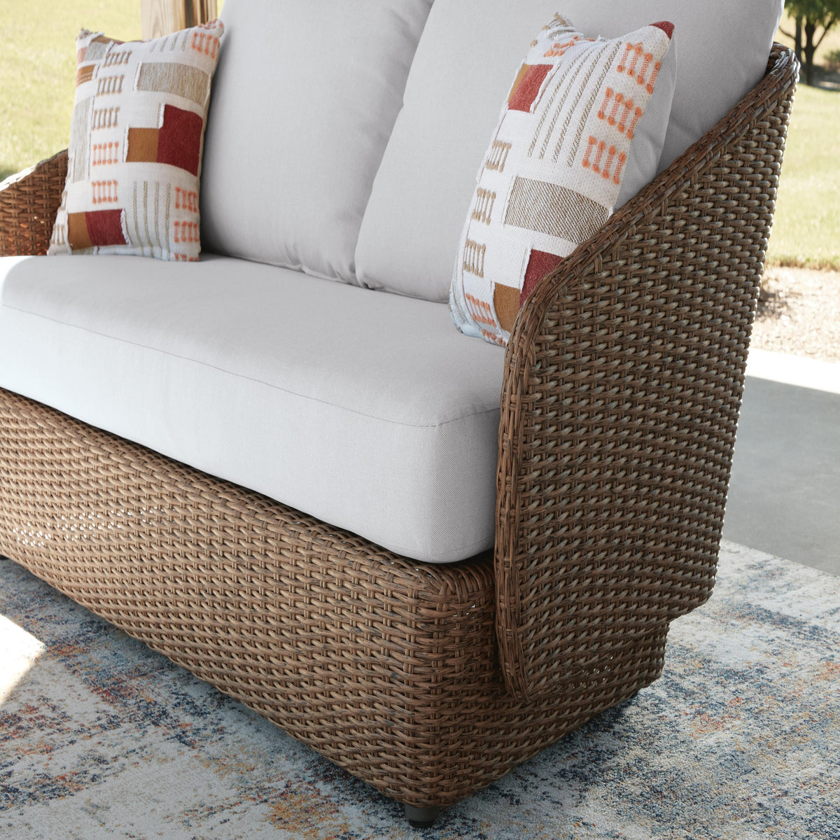 Double Point Outdoor Loveseat/2 Swivel Chairs (Set of 3) (PCP503-SI) - Image 9