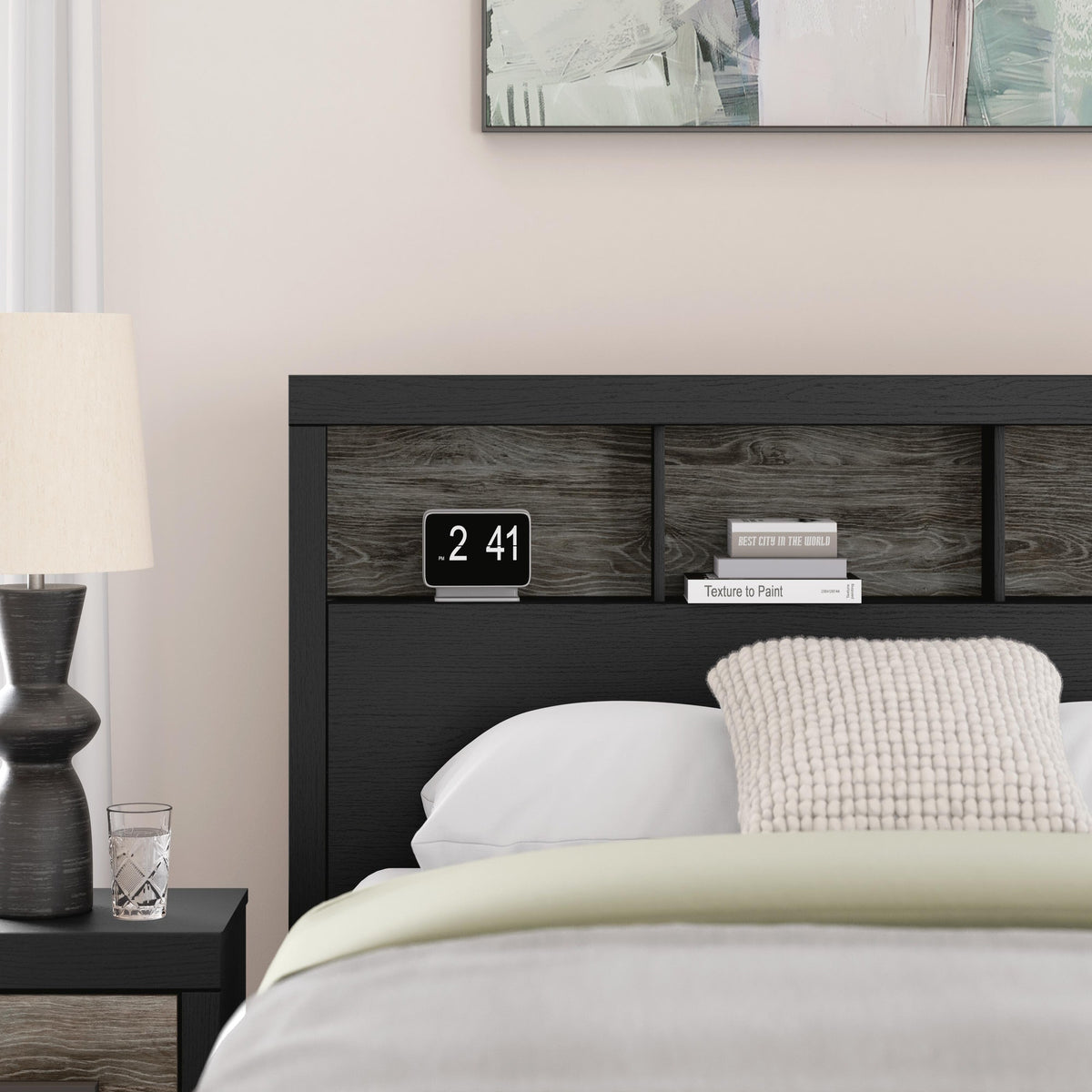 Broachmyn Lighted King Bookcase Headboard (PCB1118-SI) - Image 54