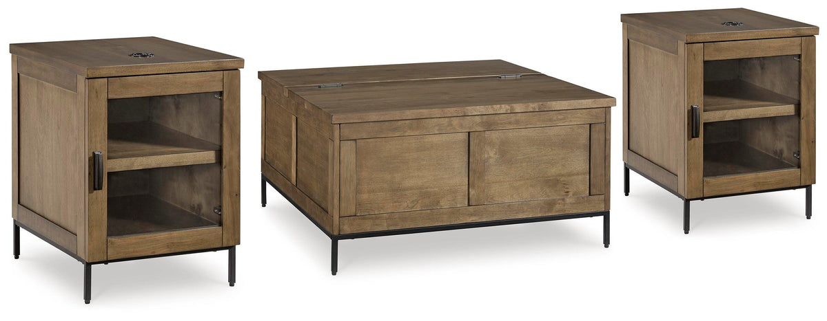 Torlanta Coffee Table and 2 End Tables - Brown  (T686-SI)